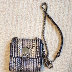 Vince Camuto Grey Snake Print Crossbody Bag